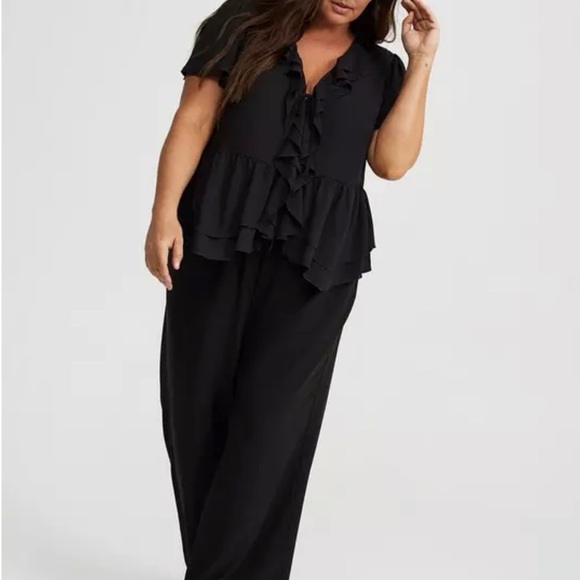 V-Neck Double Ruffle Top - Picture 3 of 5